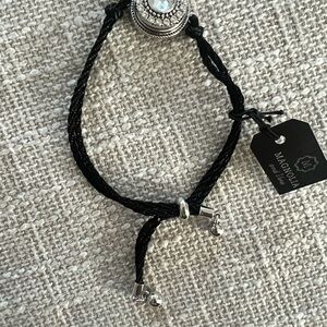 Magnolia and Vine Elegant Black and Silver gem Bracelet